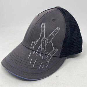 Gray Trucker Cap with Hand Graphic - Men’s Casual Hat